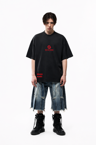 Midnight Script Minimal Graphic Oversized T-Shirt
