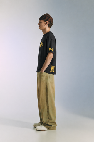Core Unit” Utility Graphic Oversized Black T-Shirt