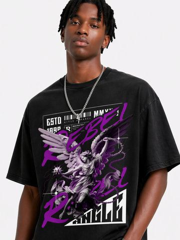 Rebel Angel Graphic Oversized T-Shirt