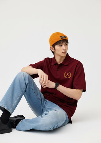 Burgundy Polo T-shirt
