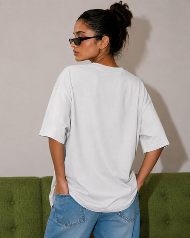 Women's Eternal Light Star Patch Oversized Graphic T-Shirt - 180 GSM Regular Fit