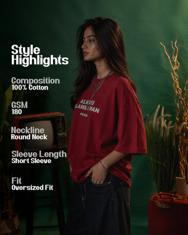 Women's Always Blame A Man Statement Oversized T-Shirt - 180 GSM Regular Fit
