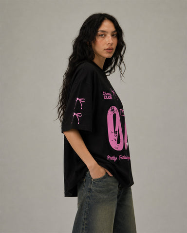 Women's Cherry Club 07 Oversized Graphic T-Shirt - 180 GSM Regular Fit