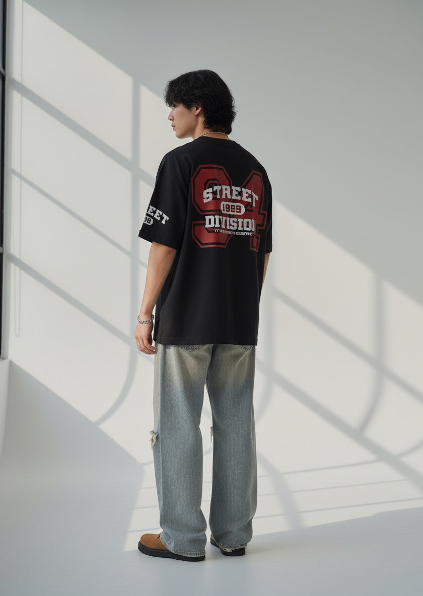 Street Division 94 Varsity Graphic Oversized T-Shirt