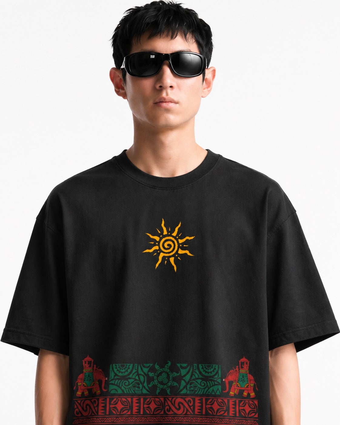 Tribal Sun Graphic Streetwear Tee