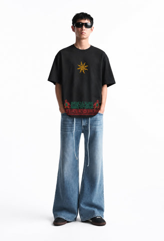 Tribal Sun Graphic Streetwear Tee