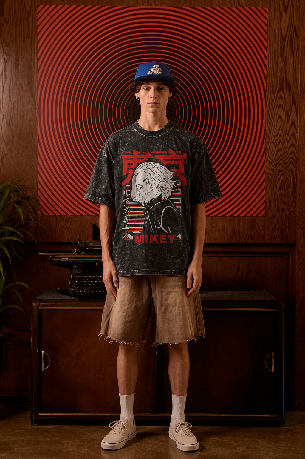 Mikey Tokyo Revengers Acid Wash Oversized T-Shirt