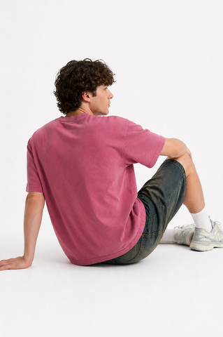 Vintage Classic Car Graphic Oversized T-Shirt – Dusty Pink