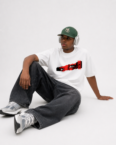 Urban Anime Graphic Oversized T-Shirt – White
