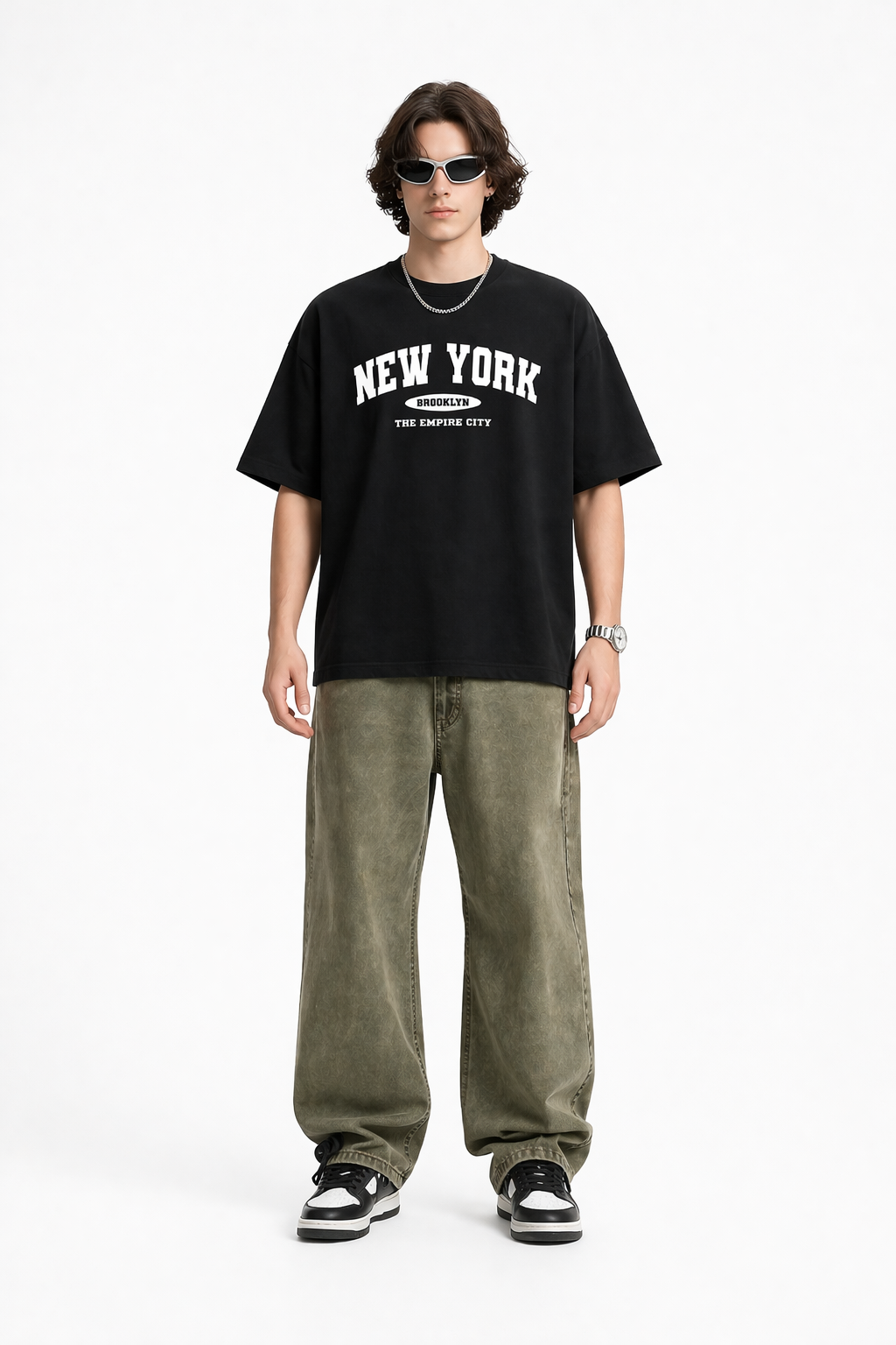 Urban New York Oversized Graphic T-Shirt – Black