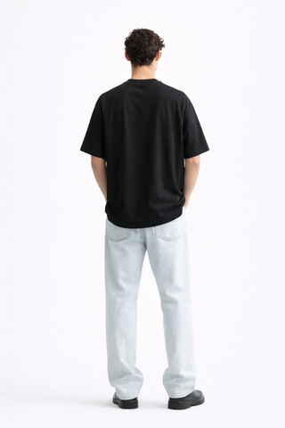 Classic Varsity “22Youngster Core” Oversized Black T-Shirt