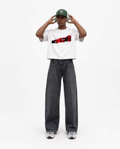 Urban Anime Graphic Oversized T-Shirt – White