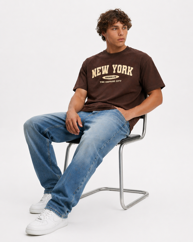 Urban New York Oversized Graphic T-Shirt – Black