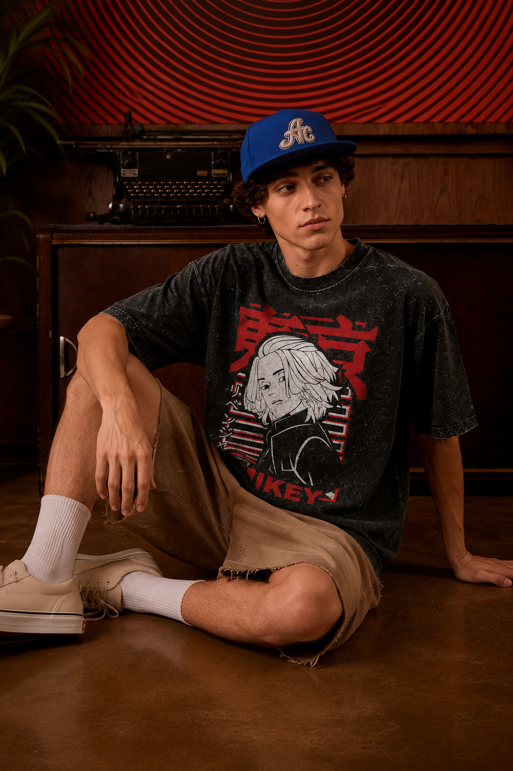 Mikey Tokyo Revengers Acid Wash Oversized T-Shirt