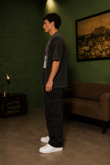 Jotaro Stardust Acid Wash Oversized T-Shirt