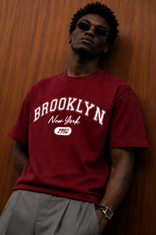 Brooklyn New York 1982 Oversized Tee - Red