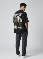 Utopia Statement Oversized T-Shirt – Black