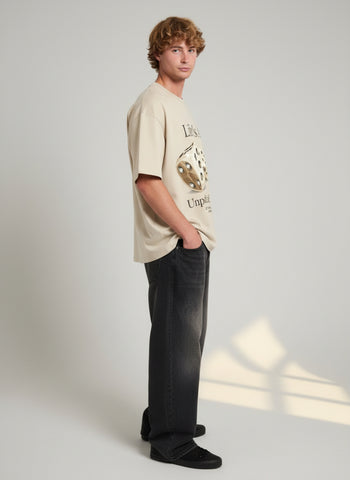 Unpredictable Game Oversized T-Shirt – Beige