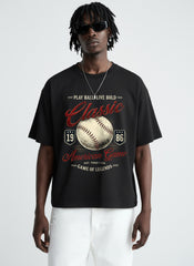 Classic American Game Oversized T-Shirt – Black