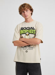 Social Introvert Oversized T-Shirt – Beige