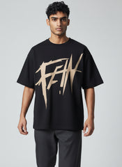 Utopia Statement Oversized T-Shirt – Black