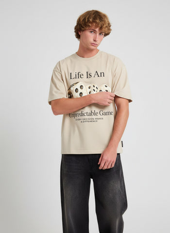 Unpredictable Game Oversized T-Shirt – Beige