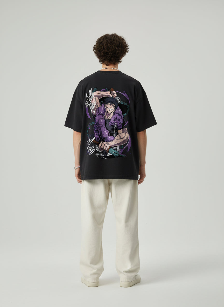 Shadow Strike Anime Oversized T-Shirt – Black