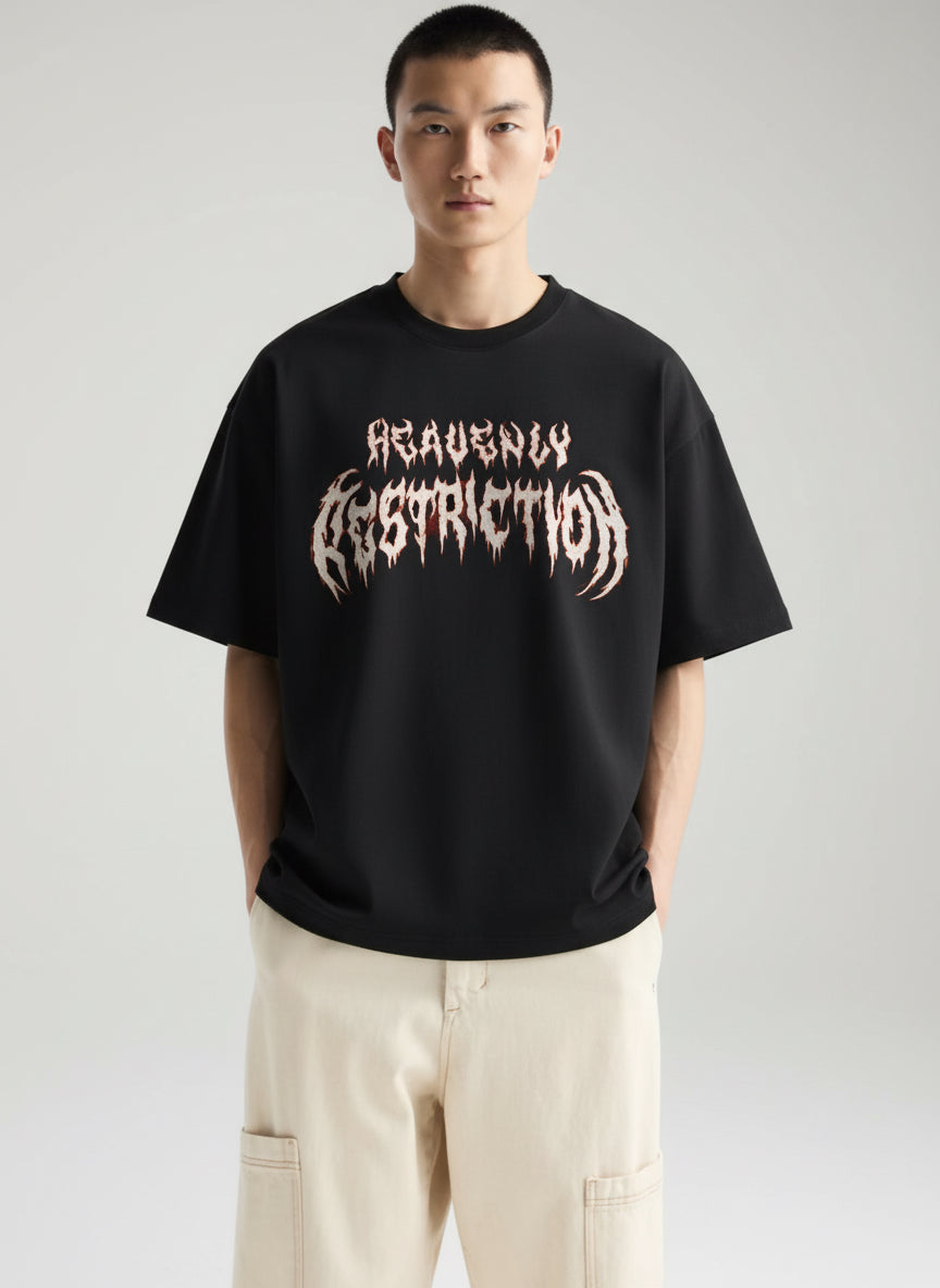 Heavy Resolution Anime Oversized T-Shirt – Black