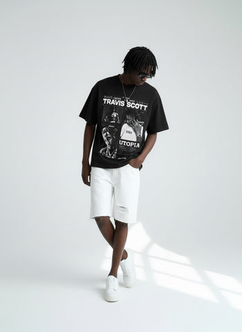 Utopia Collage Oversized T-Shirt – Black