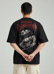 Heavy Resolution Anime Oversized T-Shirt – Black