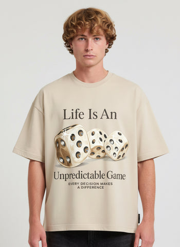 Unpredictable Game Oversized T-Shirt – Beige