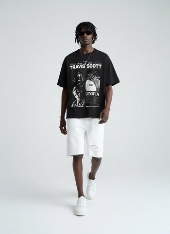 Utopia Collage Oversized T-Shirt – Black